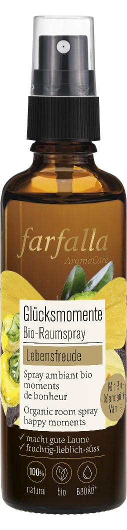 Farfalla Lebensfreude Vanille-Mandarine Glücksmomente Bio-Raumspray 75ml