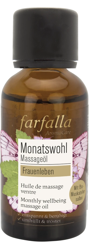 Farfalla Frauenleben Muskatellersalbei Monatswohl Massageöl 30ml Farfalla Frauenleben Muskatellersalbei Monatswohl Massageöl 30ml