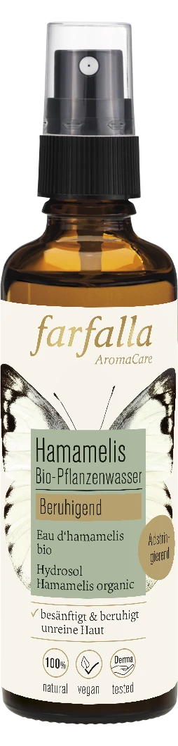 Farfalla Hamamelis Bio-Pflanzenwasser 75ml beruhigend