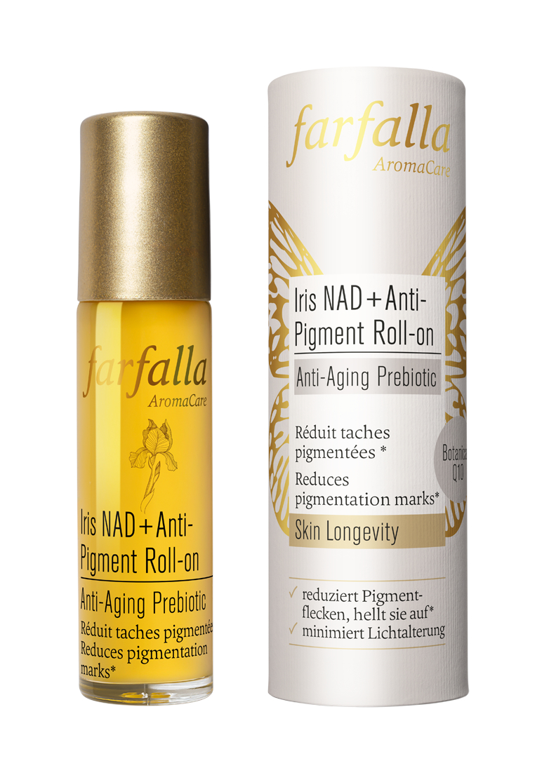 Farfalla Iris NAD+ Anti-Pigment Roll-on, Anti-Aging Prebiotic 10ml