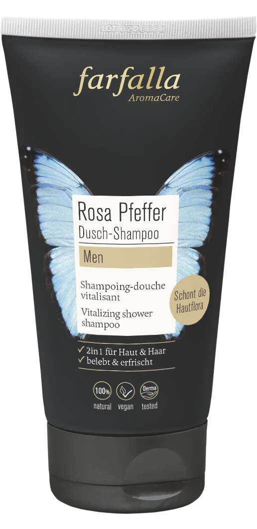 Farfalla men Rosa Pfeffer Vitalisierendes Dusch-Shampoo 150ml